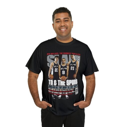 Tim Duncan and Tony Parker San Antonio Spurs NBA Slam Cover Tee Shirt