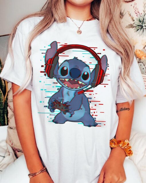 Stitch Gamer Glitch Headset And Controller Shirt / Lilo & Stitch Day Jun 26th T-shirt / Walt Disney World Trip