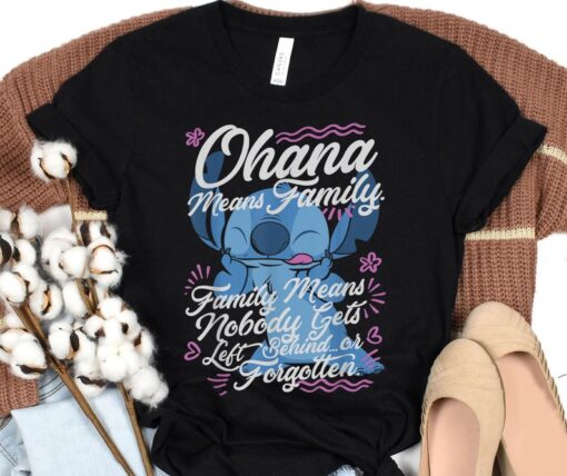 Cute Stitch Floral Ohana Means Family Shirt / Lilo & Stitch Jun 26th T-shirt / Stitch Day 626 Tee / Walt Disney World