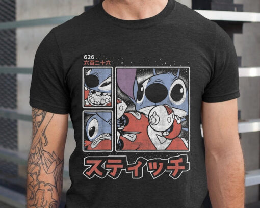 Retro Stitch 626 Kanji Panels Shirt / Lilo & Stitch Day Jun 26th / Stitch 626 Disney T-shirt / Disneyland Trip Outfits