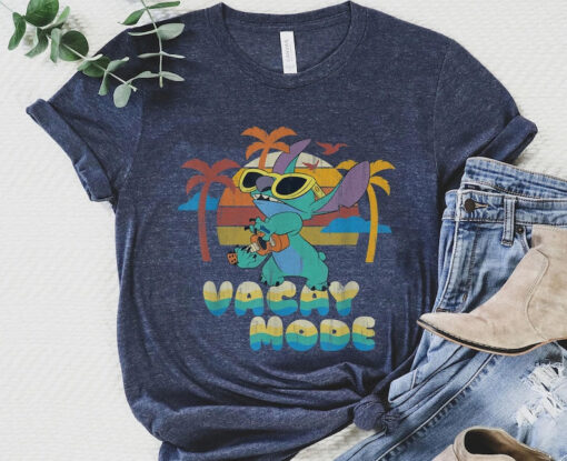 Retro Stitch Distressed Vacay Mode Shirt / Lilo & Stitch Day Jun 26th / Stitch 626 Disney T-shirt / Summer Vacation