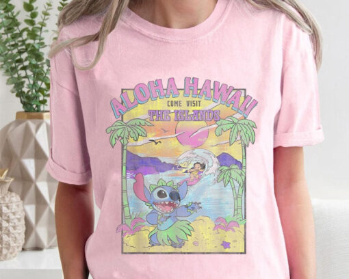 Retro Lilo & Stitch Aloha Hawaii Come Visit The Islands Shirt / Happy Stitch 626 Day Jun 26th T-shirt / Summer Vacation