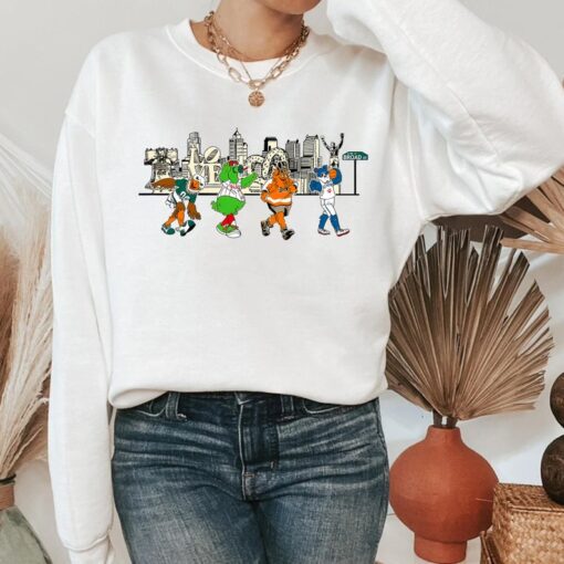 Philadelphia Skyline Sport Art Sweatshirt, Philadelphia Inspired "Philly Boys" Sweater, Philly Mascots Sweater