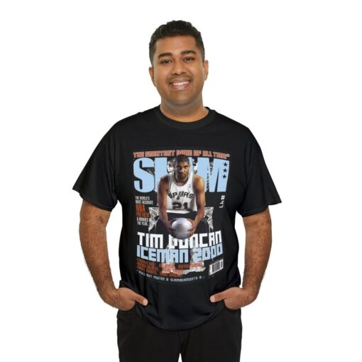 Tim Duncan San Antonio Spurs NBA Slam Cover Tee Shirt