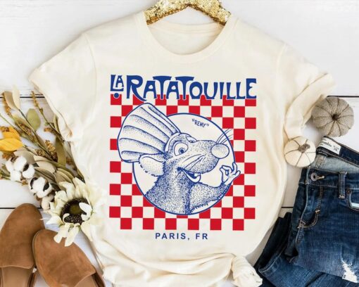 Disney Pixar Ratatouille Remy Paris Anyone Can Cook Retro Shirt, Remy's Ratatouille Adventure Tee