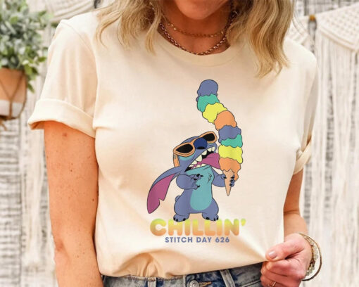 Stitch Ice Cream Chillin Stitch Day 626 Shirt / Lilo & Stitch June 26th Disney Summer T-shirt / Walt Disney World Trip