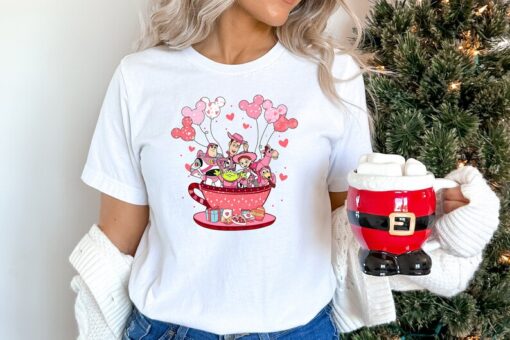 Toy story Valentine’s Day Shirt, Toy Story Drink Cup Shirt,Woody Buzz Lightyear Valentine Shirt, Disney Toy Story Valentine Shirt