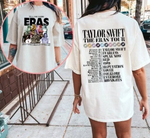 Vintage The Eras Tour 2 Sides Shirt, Taylor's Version Sweatshirt, The Eras Tour 2023 Shirt, Swiftie Fan