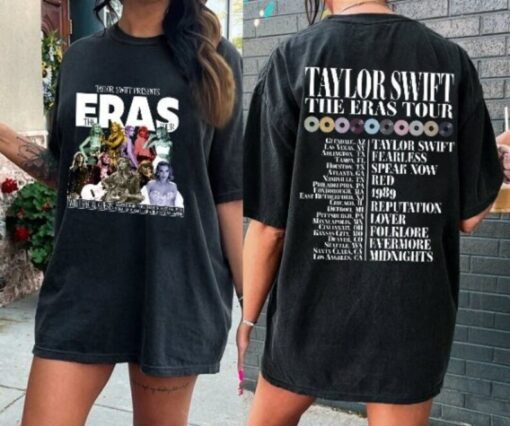 Vintage The Eras Tour 2 Sides Shirt, Taylor's Version Sweatshirt, The Eras Tour 2023 Shirt, Swiftie Fan