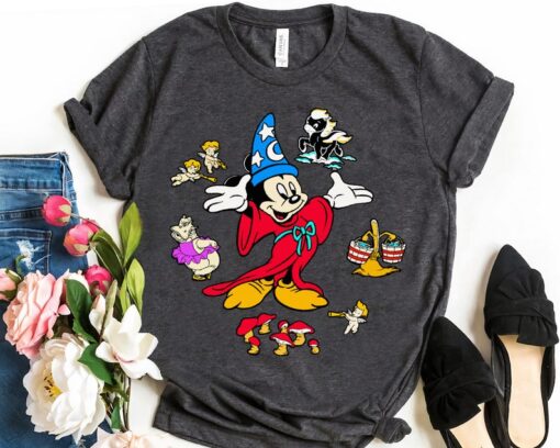 Disney Fantasia Sorcerer Mickey Mouse Magic Wizard Stay Magical Retro Shirt, Family Birthday Gift Tee