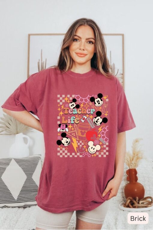 Disney Teacher Life Comfort Colors Shirt, Mickey Teacher Shirt, Teacher Appreciation Gift, Disney Teacher Tee