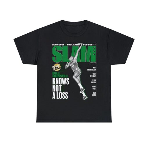 Bill Russell Boston Celtics NBA Slam Cover Tee Shirt