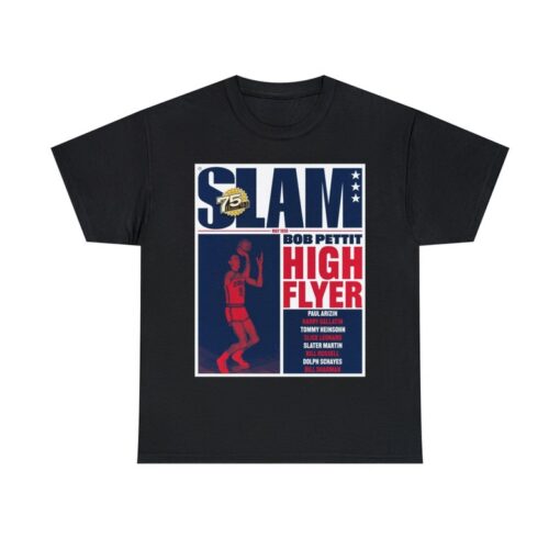 Bob Pettit Atlanta Hawks NBA Slam Cover Tee Shirt