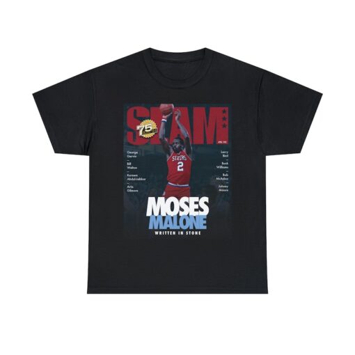 Moses Malone Philadelphia 76ers NBA Slam Cover Tee Shirt