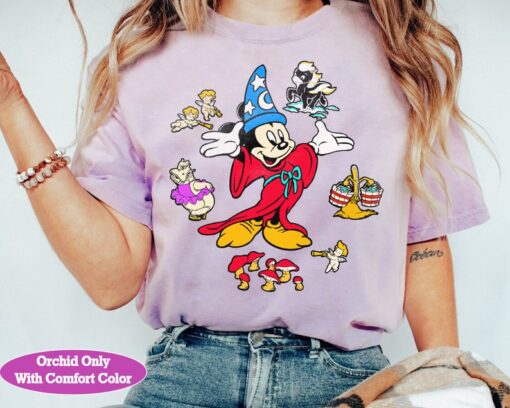 Disney Fantasia Sorcerer Mickey Mouse Magic Wizard Stay Magical Retro Shirt, Family Birthday Gift Tee