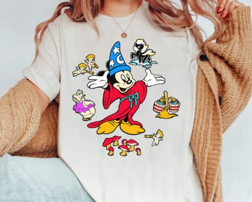 Disney Fantasia Sorcerer Mickey Mouse Magic Wizard Stay Magical Retro Shirt, Family Birthday Gift Tee