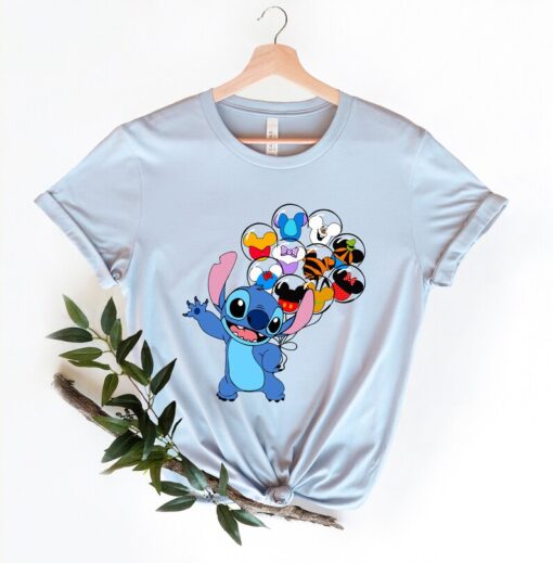 Disney Stitch Balloon Shirt, Stitch Disney Characters Balloon Shirt, Family Vacation Shirt, Balloons, Disney Trip Shirt, Cute Stitch Shirt