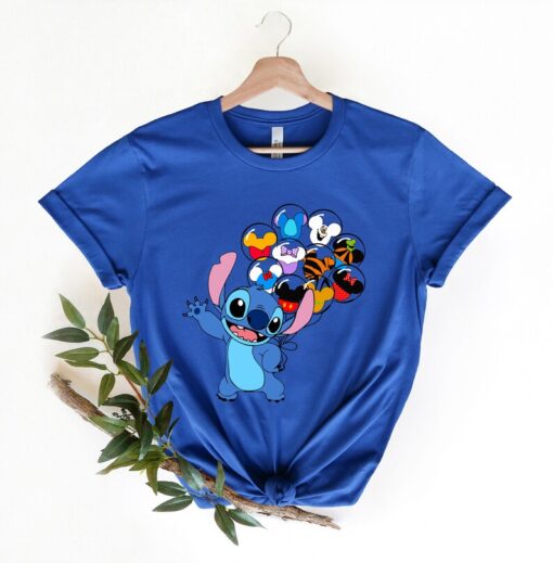 Disney Stitch Balloon Shirt, Stitch Disney Characters Balloon Shirt, Family Vacation Shirt, Balloons, Disney Trip Shirt, Cute Stitch Shirt