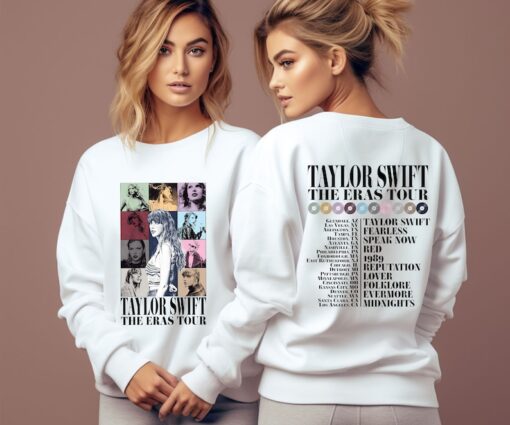 Taylor Swiftian Merch Sweatshirt, Back and Front Sweatshirt, Eras Tour Outfit, Midnights Concert Shirt, Eras Tour Shirt