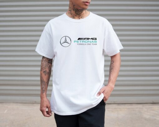 Mercedes AMG F1 Car Lewis Hamilton Racing T-shirt Graphic Tee Gift for Him/Her