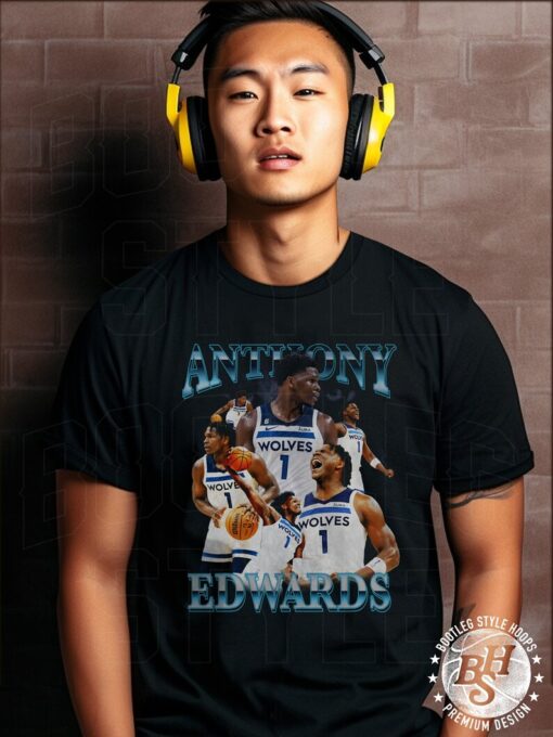 Anthony Edwards 90s bootleg shirt Anthony Edwards vintage basketball shirt gift for basketball fan gift for him