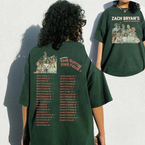 Zach Graphic Bryan's The Quittin Time Tour 2023, Bryan Tracklist 2side tshirt Gift for men women unisex tshirt