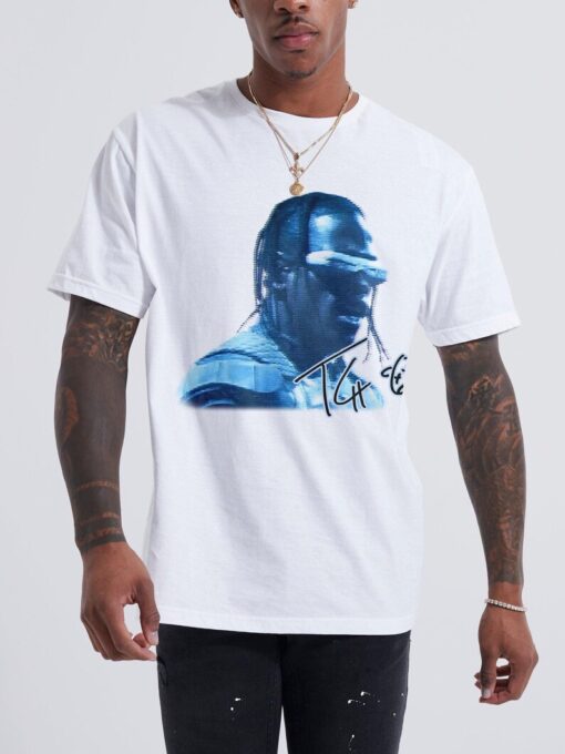 TRAVIS SCOTT Concert T-Shirt | La Flame Utopia Concert Merch, Autograph / Signature Graphic | Limited Rap Graphic Tee