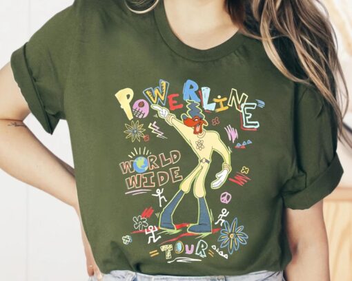 Disney A Goofy Movie Powerline World Wide Tour 2 Sided Shirt, Vintage Disney T-shirt