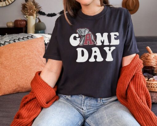 Game Day Shirt, Retro Alabama Graphic Design Shirt, Distressed Comfort Colors T-shirt Football Fan Apparel College Gift