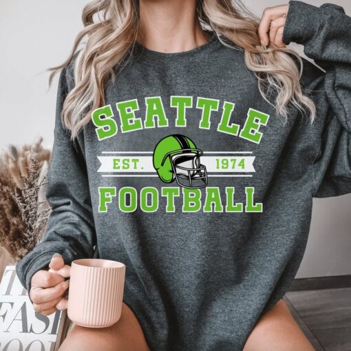 Seattle Football Crewneck, Seahawks Sweatshirt, Vintage Seattle Football Crewneck Sweatshirt, Seattle T-Shirt