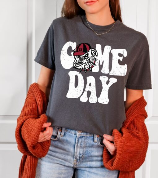 Game Day Shirt Retro Georgia Graphic Design shirt Distressed Bella Canvas T-shirt Football Fan Apparel College Gift Cute