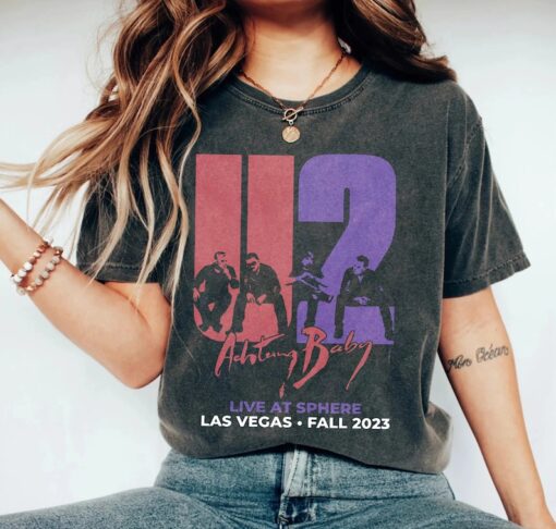 Comfort Color Las Vegas U2 Ultraviolet Sphere 2023, band concert, U2 Graphic music tshirt