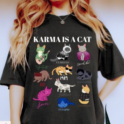 Vintage Karma is a Cat Shirt, Taylor Eras Tour Sweatshirt, Cute Karmar Cat Hoodie, 2023 Music Concert Tee