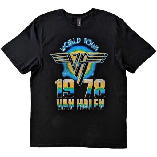 Vintage T-Shirt - Van Halen Unisex Top World Tour '78 Classic Rock Retro Tee