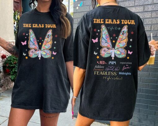 The eras tour Butterfly 2side tshirt , Eras Tour 2023 Shirt ,Eras Tour Album shirt