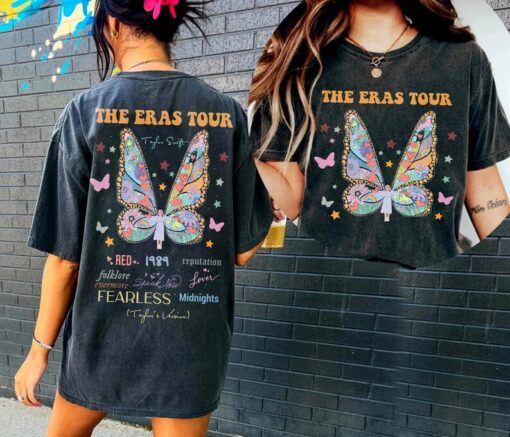 The eras tour Butterfly 2side tshirt , Eras Tour 2023 Shirt ,Eras Tour Album shirt