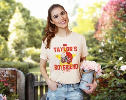 Go Taylors Boyfriend Shirt Funny TS Inspired Shirt Football Shirt KC Football Shirt