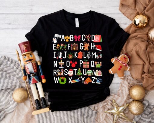 Teacher shirt,Christmas Alphabet shirt,Christmas Teacher tshirt,Santa' s favorite teacher,Christmas Classroom