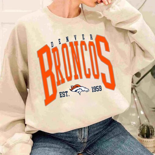 Vintage Denver Broncos Sweatshirt, Denver Broncos T-Shirt, Denver Broncos Crewneck, Denver Broncos Gift