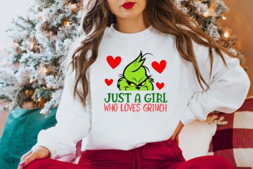 Just A Girl Who Loves Grinch Shirt, Grinchmas Shirt, Christmas Grinch Shirt, Grinch Shirt, Christmas Holiday Shirt