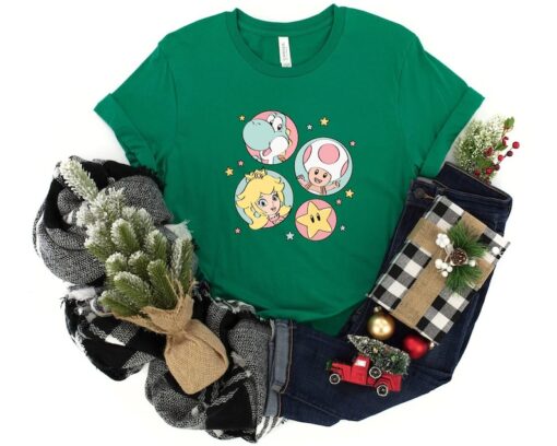 Retro Princess Peach Mario Shirt, Princess Peach Shirt, Super Mario Shirt, Luigi Shirt, Mario Group Birthday Shirt