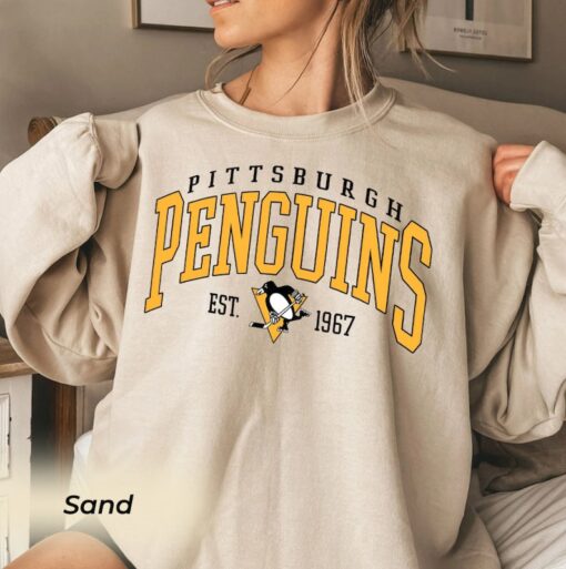 Vintage Vintage Sweatshirt, Pittsburgh Penguins Shirt, Penguins Tee, Hockey Sweatshirt, Hockey Fan Shirt