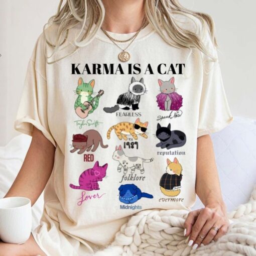 Vintage Karma is a Cat Shirt, Taylor Eras Tour Sweatshirt, Cute Karmar Cat Hoodie, 2023 Music Concert Tee