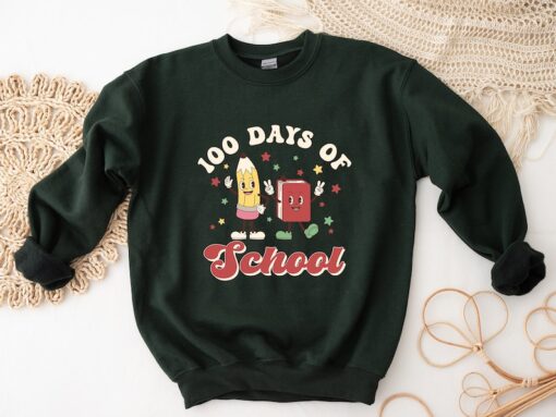 100 Days Of School Sweatshirt, 100th Day of School Crewneck, Teacher 100 Day of School Sweater