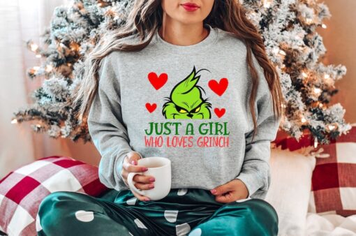 Just A Girl Who Loves Grinch Shirt, Grinchmas Shirt, Christmas Grinch Shirt, Grinch Shirt, Christmas Holiday Shirt