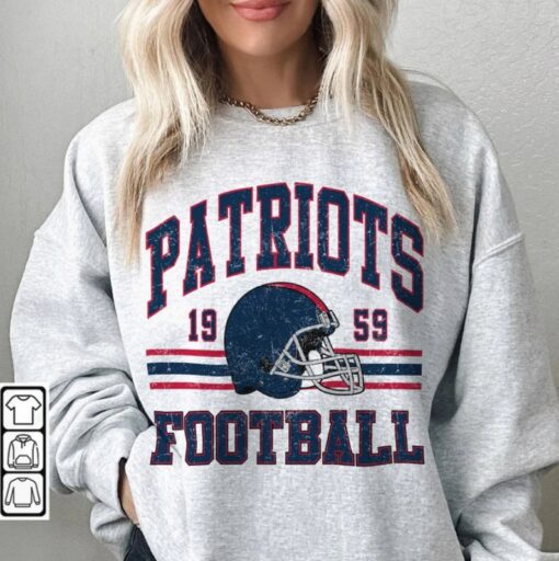 Vintage Patriots Football Sweatshirt, Shirt Retro Style 90s Vintage Unisex Crewneck