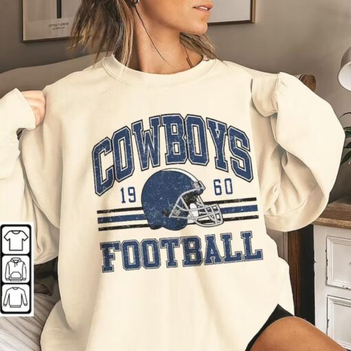 Vintage Cowboys Football Sweatshirt, Shirt Retro Style 90s Vintage Unisex Crewneck, Graphic Tee Gift For Football Fan