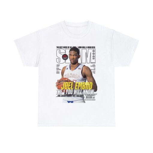 Joel Embiid Philadelphia 76ers NBA Slam Cover Tee Shirt