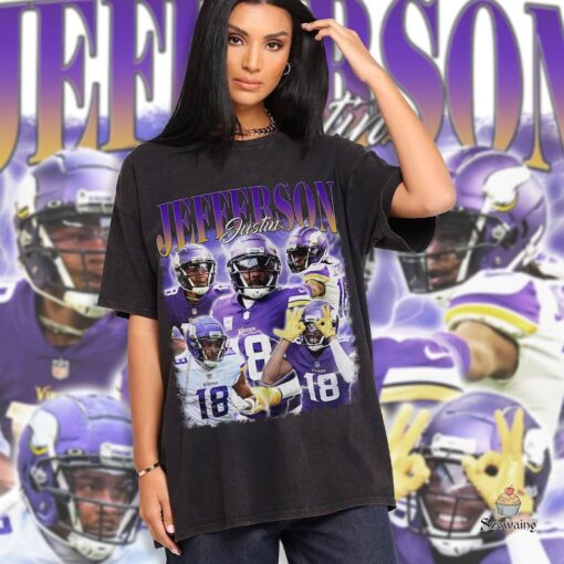 Justin Jefferson 90s Vintage Bootleg Style Football T-Shirt, Justin Jefferson Vintage Tee