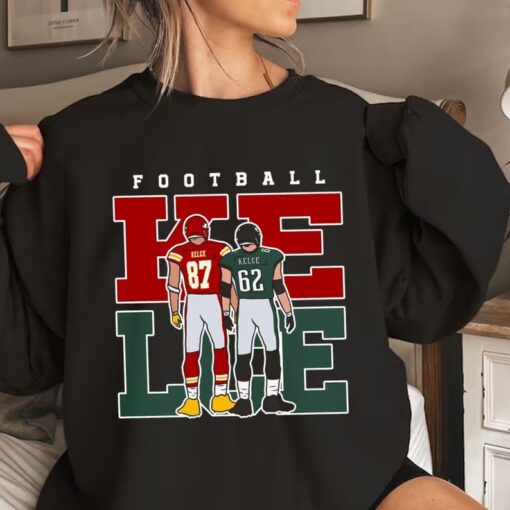 Jason Kelce & Travis Kelce Sweatshirt, American Football Shirt, Football Fan Gift Shirt